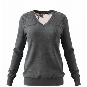 Lauren Vidal Grey Lacy Sweater – Excellent Condition